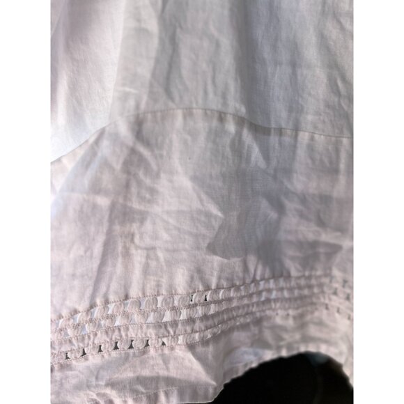 NEW Lafayette 148 White Boho Chic Tunic Top M 100% Linen Front Button Pockets - Picture 5 of 12